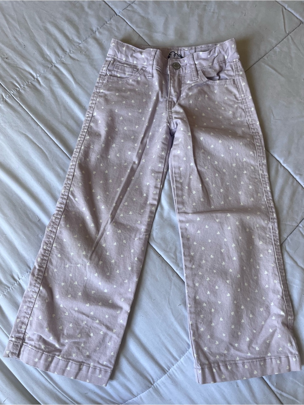 Art Class Purple Heart Printed Jeans, Size 6